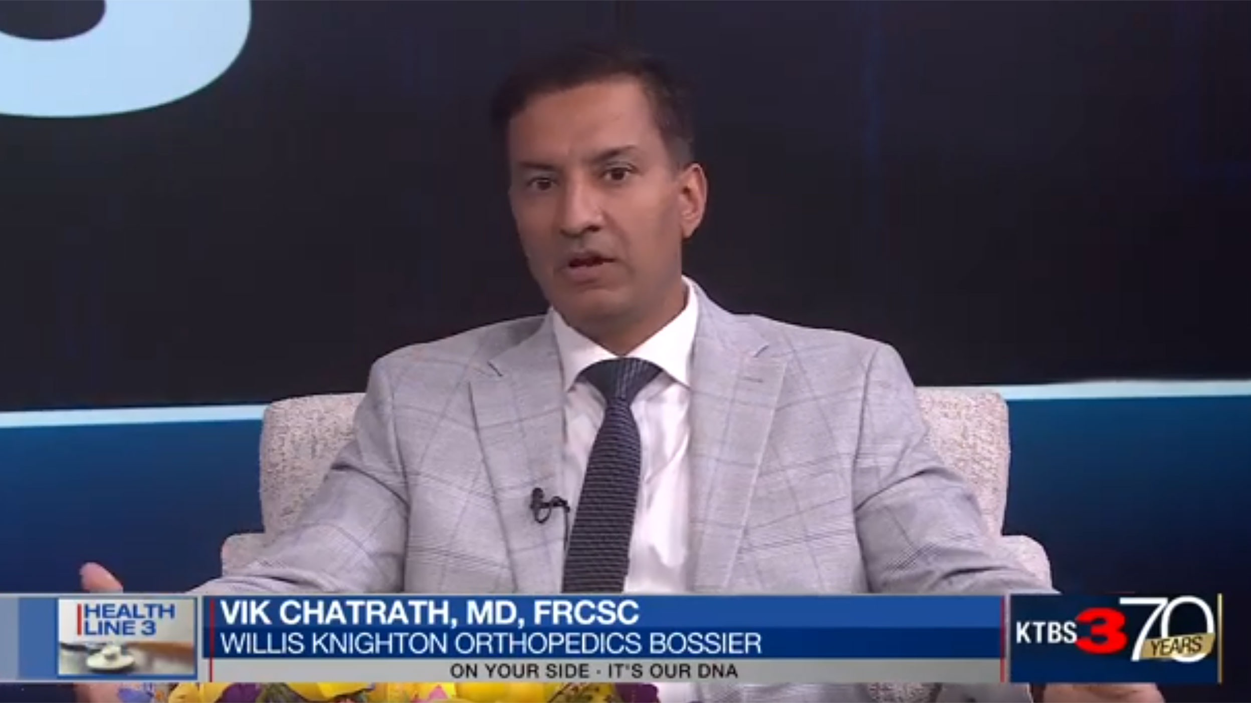 Dr. Vik Chatrath, MD, discusses technology in orthopedics on KTBS Healthline 3